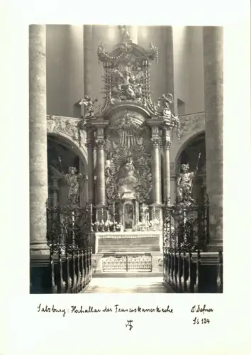 AK, Salzburg, Franziskanerkirche, Hochaltar, um 1960