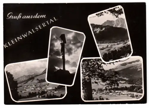 AK, Gruß aus dem Kleinwalsertal, vier Abb., um 1962