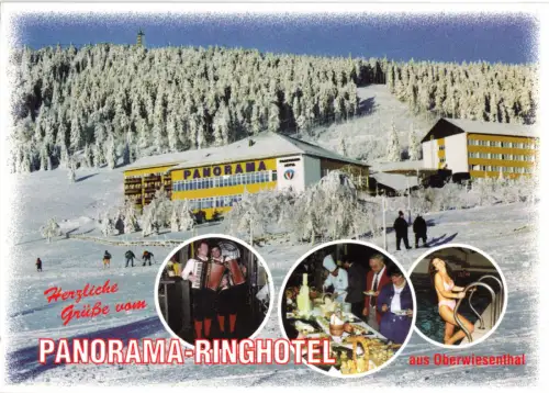 AK, Kurort Oberwiesenthal Erzgeb., Panorama-Ringhotel, vier Abb., 1998