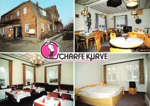 AK, Lützow, Gaststätte "Scharfe Kurve", vier Abb., um 2010