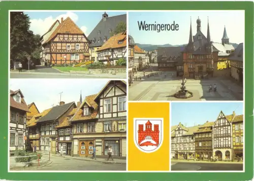 AK, Wernigerode Harz, vier Abb. und Wappen, 1988