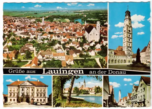 AK, Lauingen a.d. Donau, fünf Abb., 1975