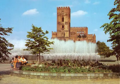 AK, Frankfurt Oder, Wasserspiele und Ruine, 1981