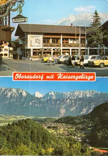AK, Oberaudorf mit Kaisergebirge, zwei Abb., um 1983