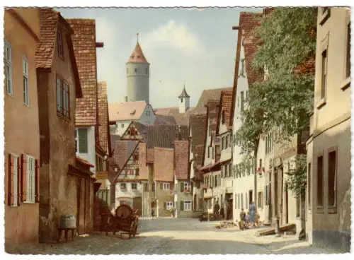 AK, Dinkelsbühl, Mittlere Schmiedgasse und Grüner Turm, 1975