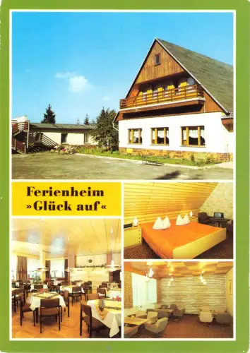 AK, Deesbach Kr. Neuhaus a. Rennweg, Ferienheim "Glück auf", vier Abb., 1988
