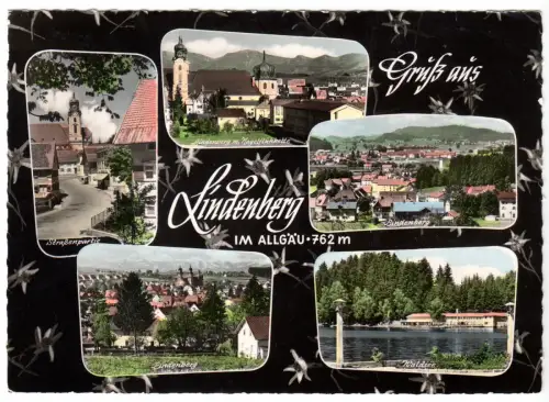 AK, Lindenberg im Allgäu, fünf Abb., gestaltet, 1965