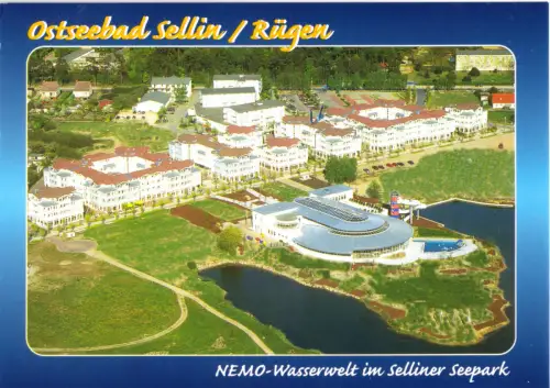 AK, Ostseebad Sellin auf Rügen, NEMO-Wasserwelt im Seepark, Luftbild, 2001