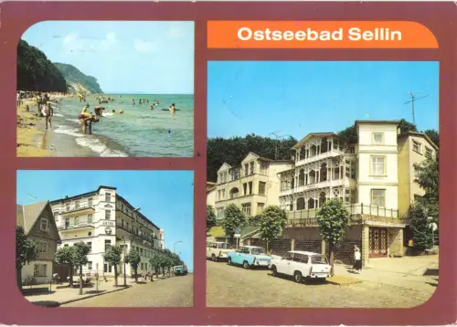 AK, Ostseebad Sellin Rügen, drei Abb., um 1989