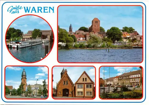 AK, Waren Müritz, fünf Abb., um 2000