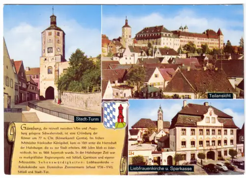 AK, Günzburg, drei Abb., Chronikkarte, um 1970