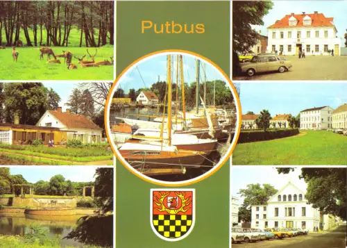 AK, Putbus Rügen, sieben Abb., gestaltet, 1982