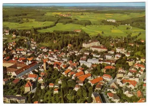 AK, Bad Wörishofen, Luftbildansicht mit Kneipp'schen Stiftungen, um 1970