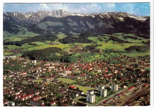 AK, Sonthofen Allgäu, Luftbildtotale, 1989