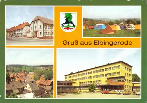 AK, Elbingerode Kr. Wernigerode, vier Abb. und Wappen, 1987