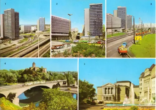 AK, Halle Saale, fünf Abb., 1976
