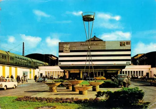 AK, Halle Saale, Hauptbahnhof, 1976