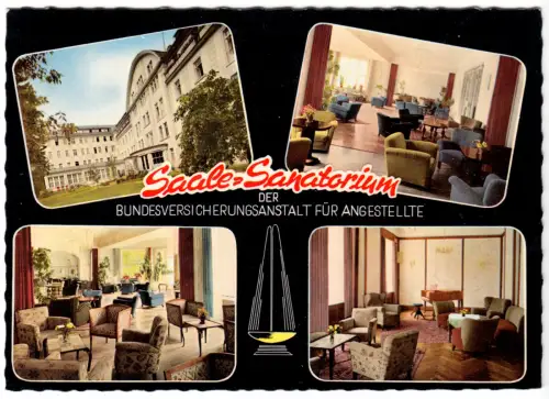 AK, Bad Kissingen, Saale-Sanatorium der BfA, vier Abb., 1963
