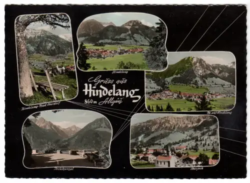 AK, Hindelang Allgäu, fünf Abb., gestaltet, um 1965
