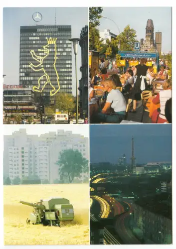 AK, Berlin West, vier Abb., um 1988