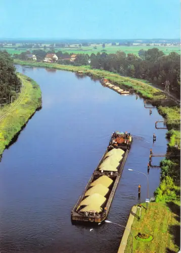 AK, Kr. Eberswalde, Partie am Oder-Havel-Kanal, Binnenschiff, 1983