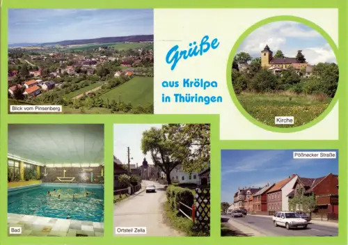 AK, Krölpa und Umgebung, fünf Abb., um 1995