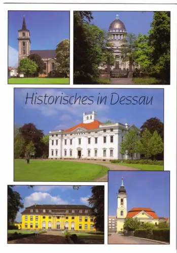 AK, Dessau, fünf Abb., gestaltet, um 1995