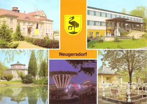 AK, Neugersdorf Kr. Löbau, fünf Abb. und Wappen, 1985