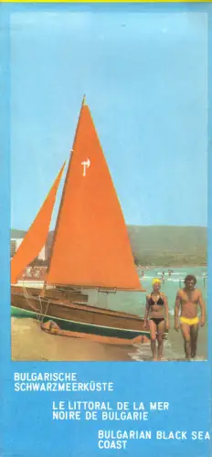 Verkehrskarte, Bulgarische Schwarzmeerküste, mit Ortsplänen, 1975