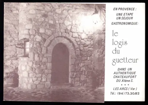tour. Prospekt, Les Arcs [83460], Frankreich, le logis du guetteur, um 1980