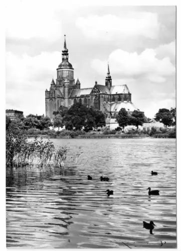 AK, Stralsund, Blick zur Marienkirche, 1973
