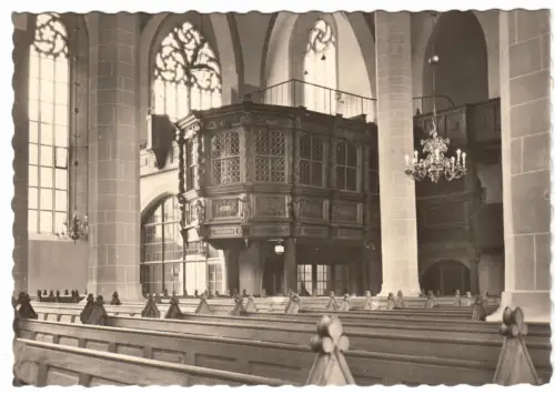 AK, Bautzen, Dom zu St. Petri, Blick zur Fürstenloge, 1966