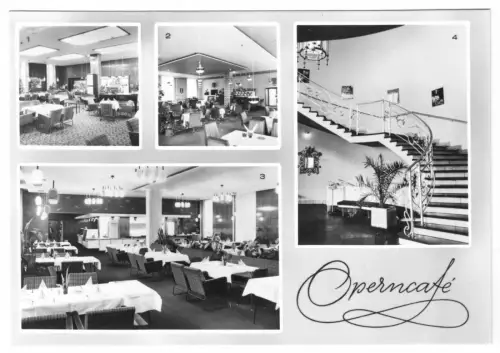 AK, Berlin Mitte, Operncafé, vier Innenansichten, 1978