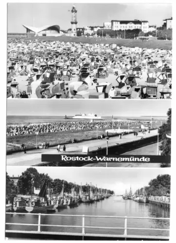 AK, Rostock Warnemünde, drei Abb., 1975