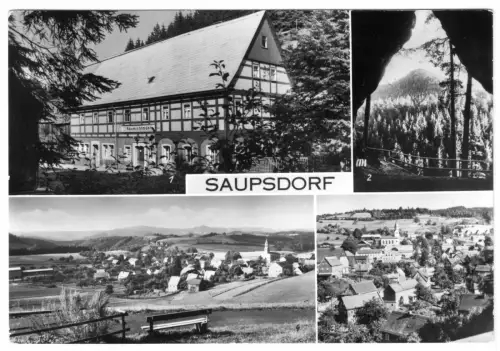 AK, Saupsdorf Kr. Sebnitz, Sächs. Schweiz, vier Abb., Vers. 2, 1985