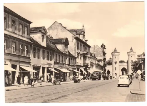 AK, Potsdam, Friedrich-Ebert-Str., belebt, Nauener Tor, 1964