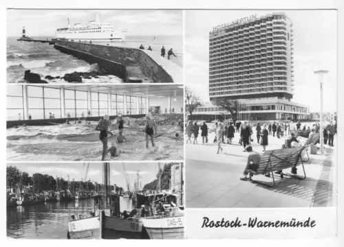 AK, Rostock Warnemünde, vier Abb., 1985