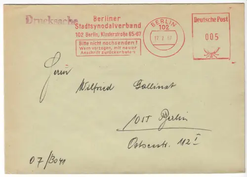 AFS, Berliner Stadtsynodalverband, o Berlin, 102, 17.2.67