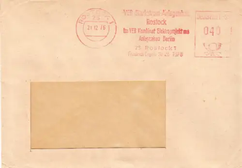 AFS, VEB Starkstromanlagenbau Rostock..., o Rostock 1, 25, 21.12.76