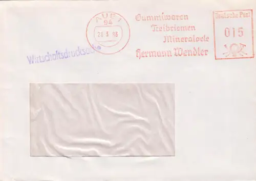 AFS, Gummiwaren Treibriemen Mineraloele Hermann Wendler, o Aue 1, 94, 26.3.83