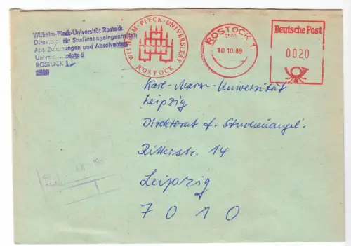 AFS, Wilhelm-Pieck-Universität Rostock, o Rostock 1, 2500, 10.10.89