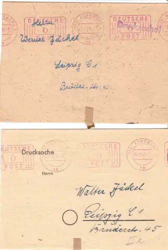 zwei PFS, (13b) Augsburg 2, 22.1.48 bzw. 8.12.47