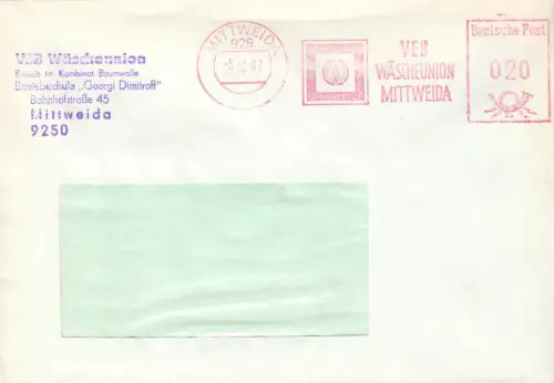 AFS, VEB Wäscheunion Mittweida, o Mittweida, 925, 5.11.87