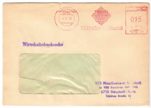 AFS, VEB Metallweberei Neustadt, o Neustadt, 6710, 9.3.87