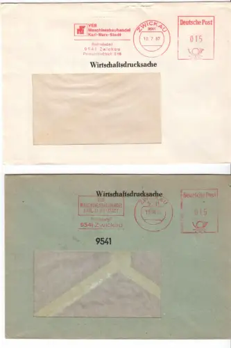 zwei AFS, VEB Maschinenbauhandel Karl-Marx-Stadt, BT..., Zwickau, 9541, 1985/ 87