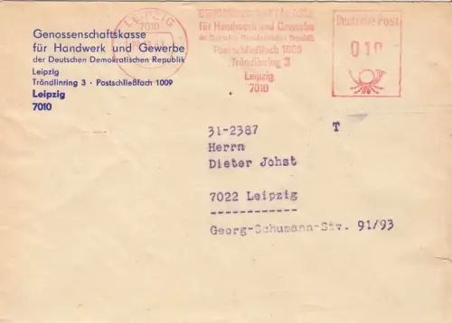 AFS, Genossenschaftskasse für Handwerk und Gewerbe, o Leipzig, 7010, 29.12.87