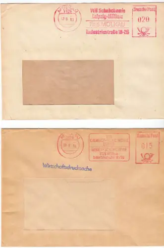 zwei AFS, VEB Schuhchemie Leipzig - Mölkau, o Mölkau, 7126, 1983 bzw. 1984