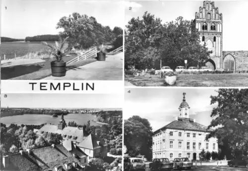 AK, Templin, vier Abb., u.a. Prenzlauer Tor, 1979