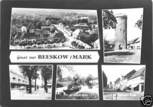AK, Beeskow Mark, fünf Abb., gestaltet, 1964