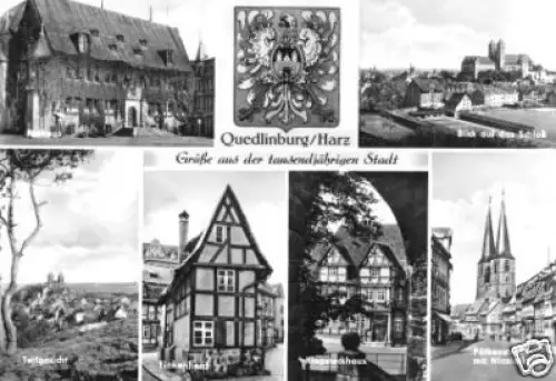 AK, Quedlinburg, sechs Abb., Wappen, 1978